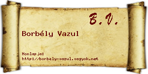 Borbély Vazul névjegykártya